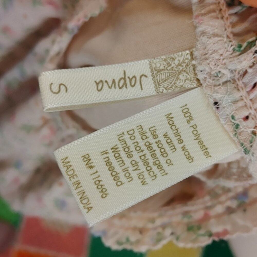 Japna Floral Peplum Size Small Sleeveless Cottage Core Kawaii Sleeveless Blouse - Picture 9 of 9